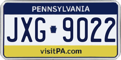 PA license plate JXG9022