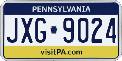 PA license plate JXG9024