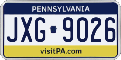 PA license plate JXG9026