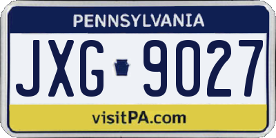 PA license plate JXG9027