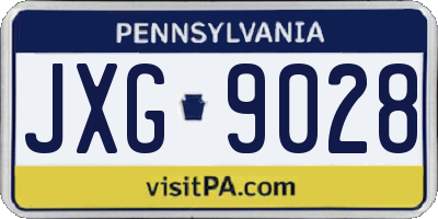 PA license plate JXG9028