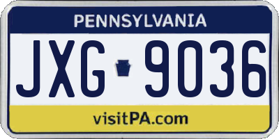 PA license plate JXG9036