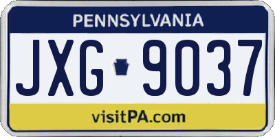 PA license plate JXG9037