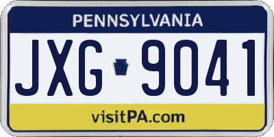 PA license plate JXG9041