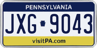 PA license plate JXG9043