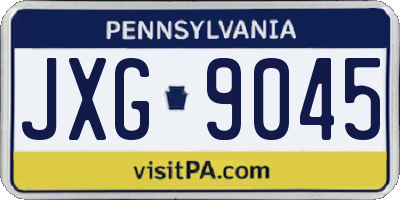 PA license plate JXG9045
