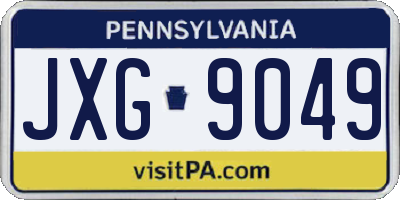 PA license plate JXG9049