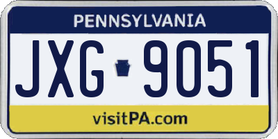 PA license plate JXG9051