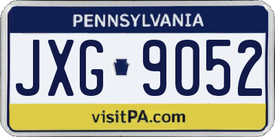 PA license plate JXG9052
