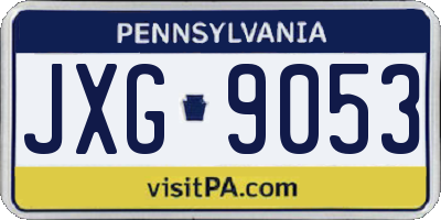 PA license plate JXG9053