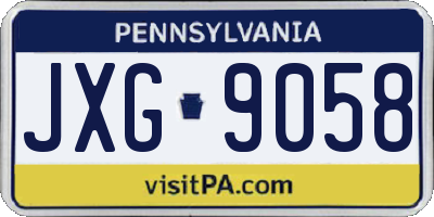 PA license plate JXG9058