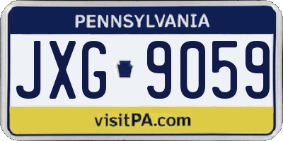 PA license plate JXG9059