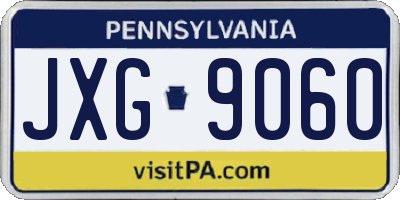 PA license plate JXG9060