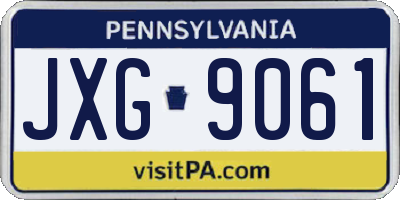 PA license plate JXG9061