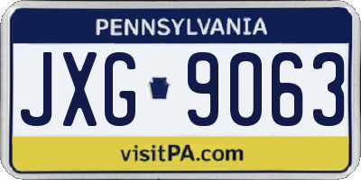 PA license plate JXG9063