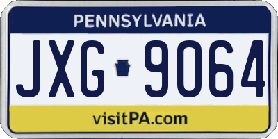 PA license plate JXG9064