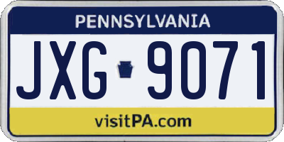 PA license plate JXG9071
