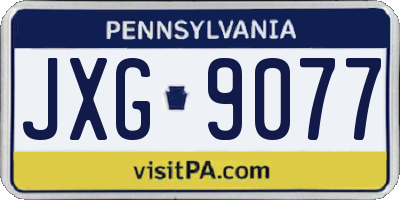 PA license plate JXG9077