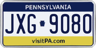 PA license plate JXG9080