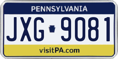 PA license plate JXG9081