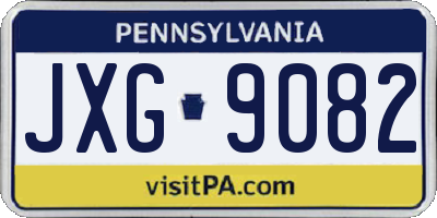 PA license plate JXG9082