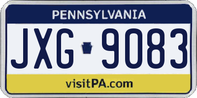 PA license plate JXG9083