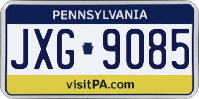 PA license plate JXG9085