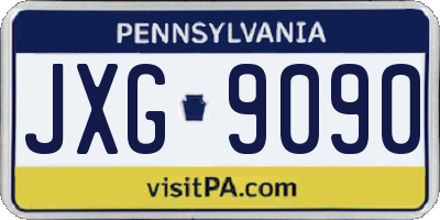 PA license plate JXG9090
