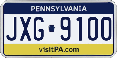 PA license plate JXG9100