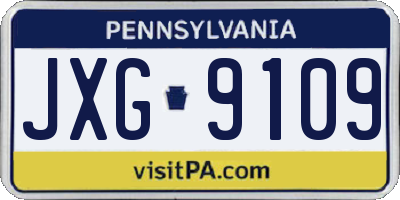 PA license plate JXG9109