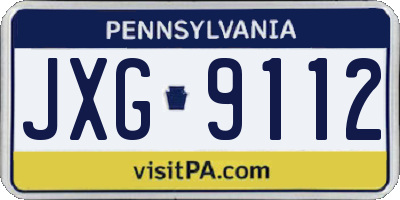 PA license plate JXG9112