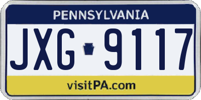 PA license plate JXG9117
