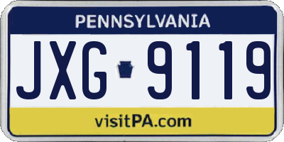 PA license plate JXG9119