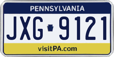 PA license plate JXG9121