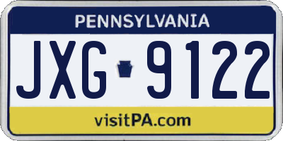 PA license plate JXG9122