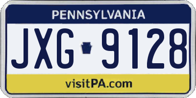 PA license plate JXG9128