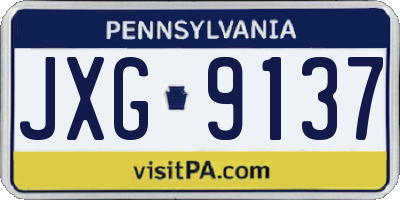 PA license plate JXG9137