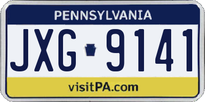 PA license plate JXG9141