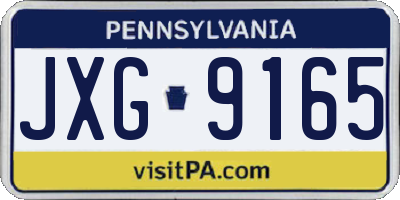 PA license plate JXG9165