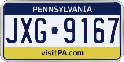 PA license plate JXG9167