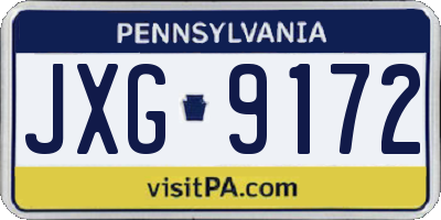 PA license plate JXG9172
