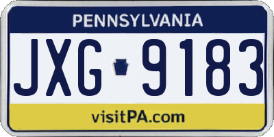 PA license plate JXG9183