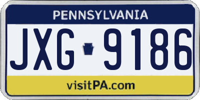 PA license plate JXG9186