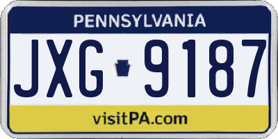 PA license plate JXG9187
