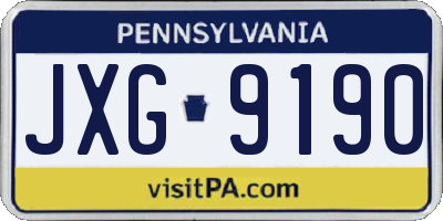 PA license plate JXG9190
