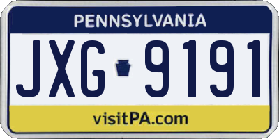 PA license plate JXG9191