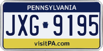 PA license plate JXG9195