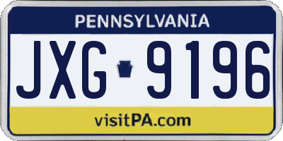 PA license plate JXG9196