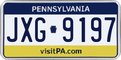 PA license plate JXG9197
