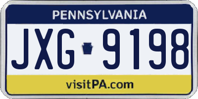 PA license plate JXG9198
